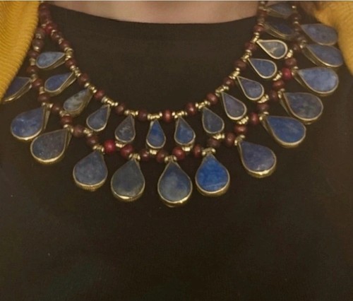 Afghan lapis kuchi necklace - afghan,