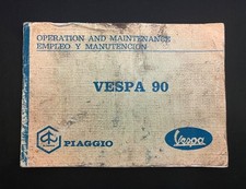 Original Vespa Piaggio Vespa 90 Owners Operation And Maintenance Manual Booklet.