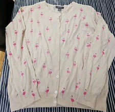 NEW SIZE 20 WOMEN'S FLAMINGO PATTERN CARDIGAN COTTON 