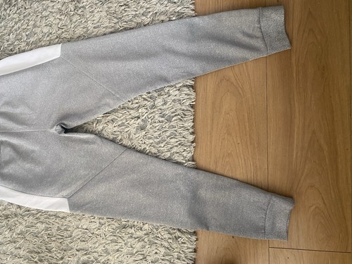 Grey white tracksuit bottoms - grey/white,
