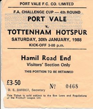 TICKET: Port Vale v Tottenham