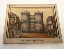 Vintage Arthur Osborne Ivorex West Gare Canterbury Wall Plaque 1930s