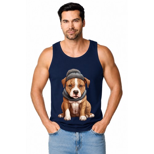 Cute staffy puppy mens tank - staffy,