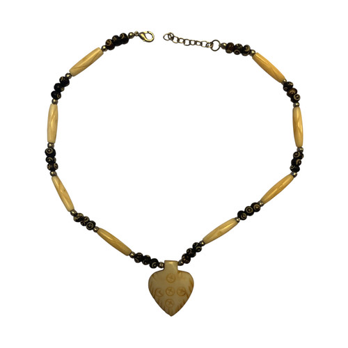 1950s bone necklace tribal - 1950s,