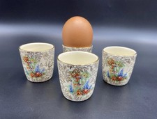 Egg Cups Set Of Four Vintage Garden Themed 