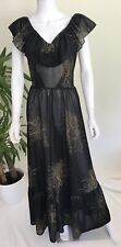 Vintage 70s Horrockses Fashions Frilled Chiffon Dress, 16 L