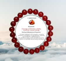 Carnelian 8mm Natural Gemstone Crystal Beaded Elastic Bracelet
