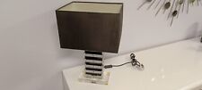 John Lewis Modernist Clear/Black Glass Stacked Column Table Desk Lamp 4.kg 35cm