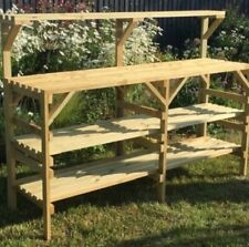 Wooden Greenhouse Staging shelving potting bench with display shelf 3 TIER