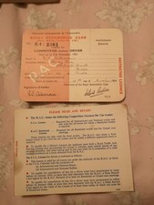 FIA Royal Automobile Club Competitors Licence 1954
