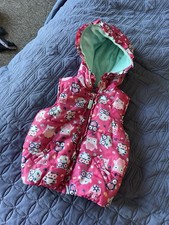 Cute Body Warmer. Girls. TU. 1 1/2-2 Years. Pink With Owls. With Hood.