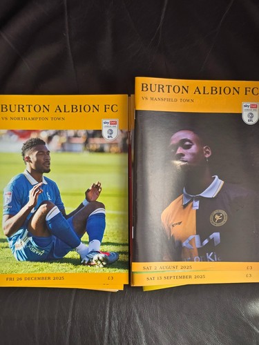 Burton albion home programmes - albion,