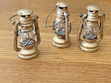 3x Dolls House lanterns, large (2.5") brass old fashioned not lighting