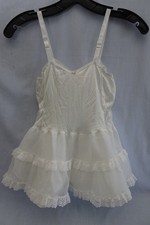 VINTAGE ALLISON ANN Girls Full Dress Slip White Nylon Petticoat Lace SIZE 6 USA