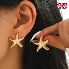 1 Pair Stylish Asymmetrical Starfish Earrings, Simple & Fashion European Style