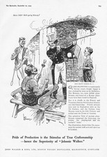 JOHNNIE WALKER WHISKY Glass Blowing Old Craft Series #1 - Antique Advert 1923