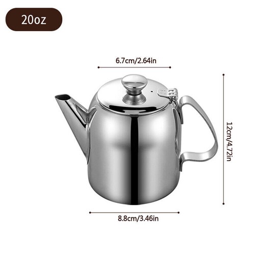 Stainless steel metal teapot - metal,