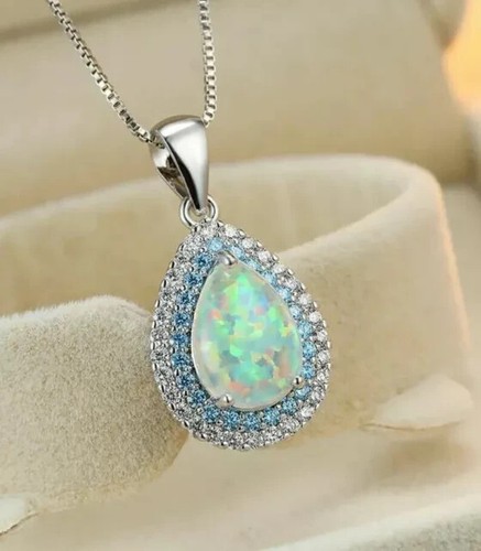 4ct pear lab - fire, opal