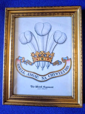 The Welsh Regiment (41st Foot)  Regimental InsigniaHand Coloured Framed Print