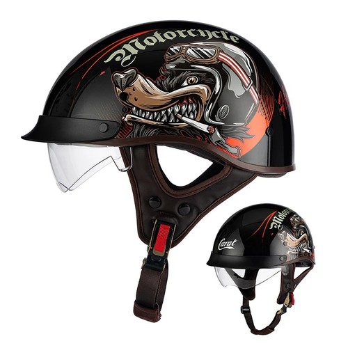 Round open face helmet - round,