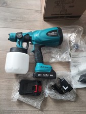 18V Cordless 1000ml Paint Sprayer Spray Gun with 2 x 2.0Ah Batteries & Charger