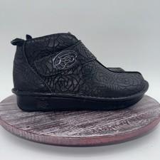 Alegria Boots Womens 37 US 7 Caiti Night N Gale Rose Embossed Ankle Leather