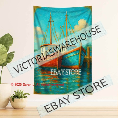 Nautical fishing boat - , tapestry