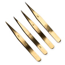 Brass tweezers set for - brass, x4