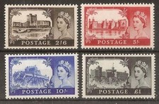 GB 1963 Castles Stamps to