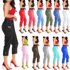 Womens Ladies Capri Trousers Ladies Cherry Berry 3/4 Cropped Summer Shorts Pants