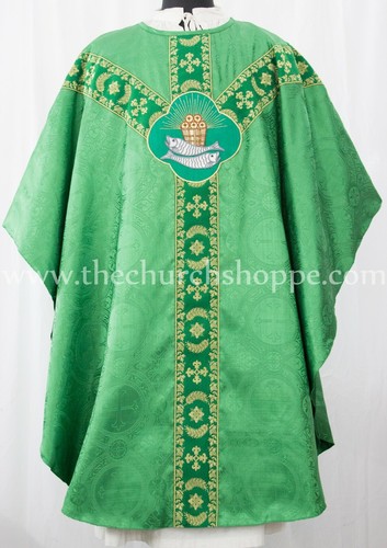 Green gothic chasuble vestment - green,