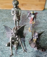 Collection Of 4 Fairy's Possibly Pewter Figurines.