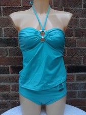 M&S green halterneck tankini