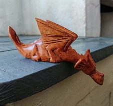 Small Natural Wood Shelf Dragon