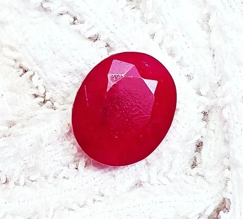 Natural red beryl oval - natural,