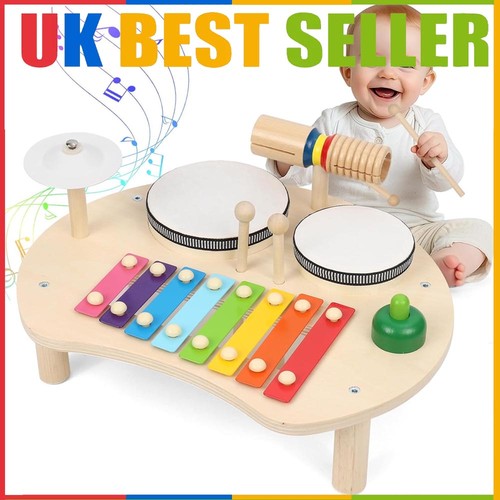 Wooden kids drum kit musical - wooden,
