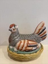 Antique Pottery Staffordshire Hen on Nest
