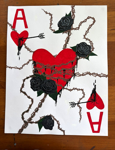 Ace hearts roses - hearts,