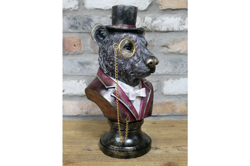 Large bear bust monocle - bear,
