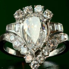4.50Ct Pear Diamond Vintage