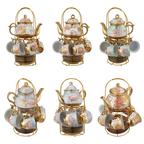 Elegant floral ceramic teapot - floral,
