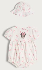 Newborn Disney Minnie Mouse Cotton Short Sleeved Romper & Hat