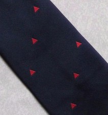 Tie Necktie Mens Vintage Crested Club Association Society Triangle
