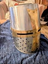 Medieval Templar Crusader Knight Metal Helmet Replica Adult Size 11.5"