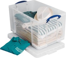 Really Useful 84 Litre Versatile Clear Storage Box: Stackable, Transparent