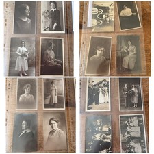 16x Antique Postcard Photos - Surnames Eckersley, Butson & Wesley Sunday School