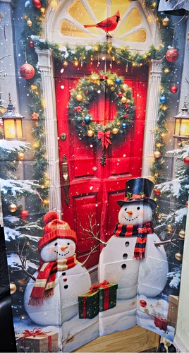 Christmas snowman red door - christmas,