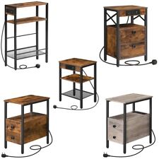 HOOBRO Side Table Coffee Table End Table NightStand Bedside Table with 2 Drawers