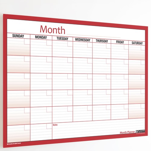 Laminated month planner wall - month,