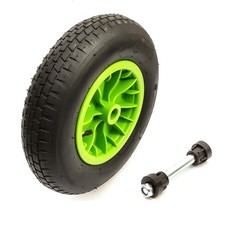 15 Inch 4.80/4.00-8 Wheel Pneumatic Tyre & Axle Green 4 Ply Launch Trolley